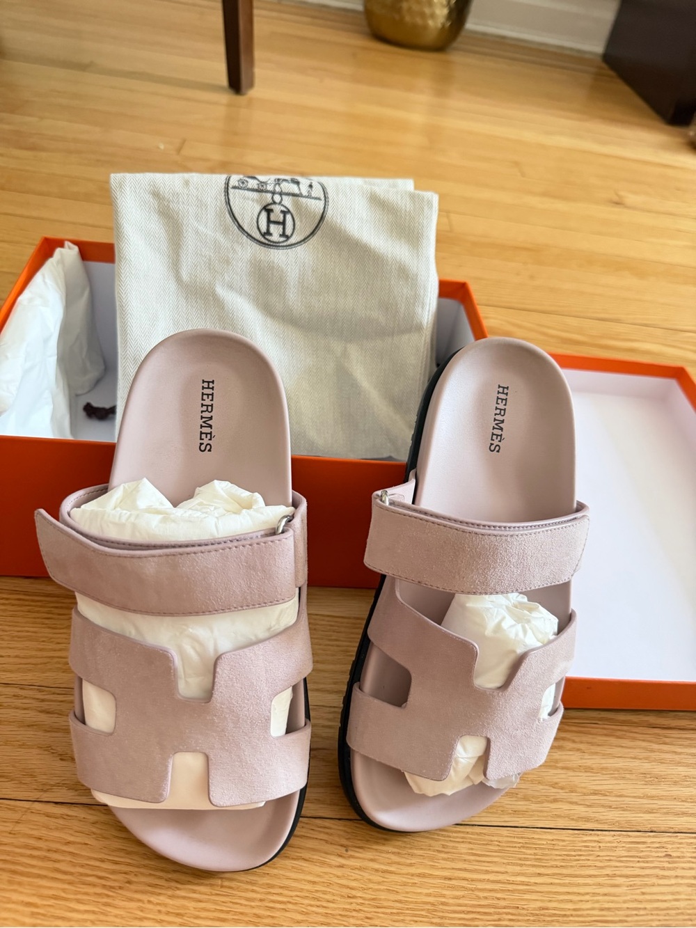 Women’s Pink Suede Slide Sandals